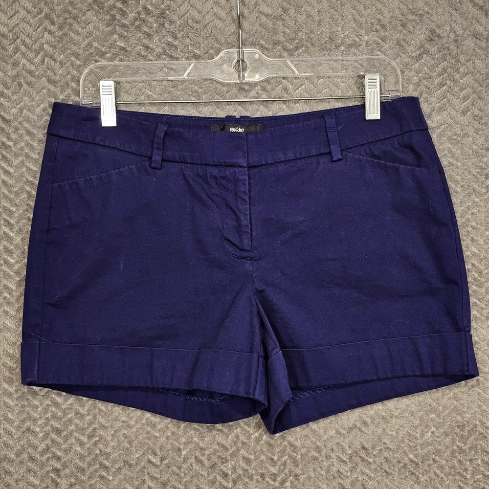 Mossimo Womens Fit 3 Stretch Chino Shorts‎ Royal Blue Cuffed Size 8 Cotton Blend